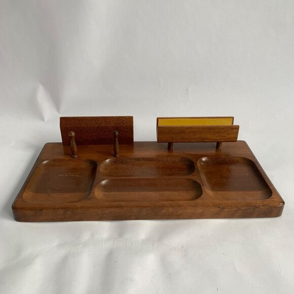 Vintage Leather London Japan Wooden Dresser Desk Valet - Picture 2 of 8